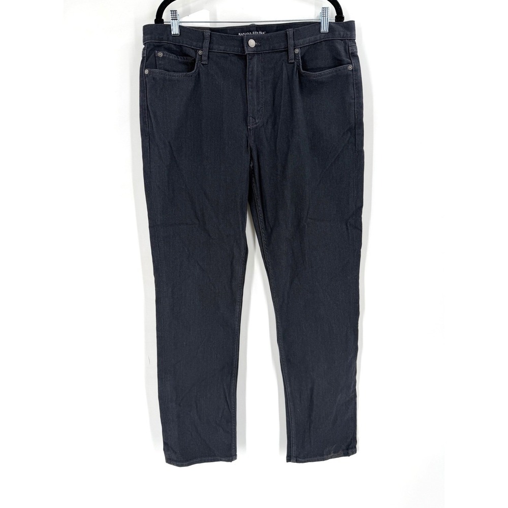 NWT Banana Republic Luxe Traveler Jean Mens 35x32 Dark Granite Wash Slim Fit M